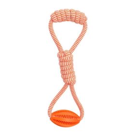 Pet Cotton Rope Hand Pull Leakage Food Ball Teeth Cleaning Toys (Color: Orange, type: Pet Toys)